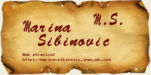 Marina Sibinović vizit kartica